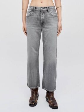RE/DONE Loose Crop Jeans in Washed Grey size 25